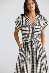 Portia Dress - Black Gingham