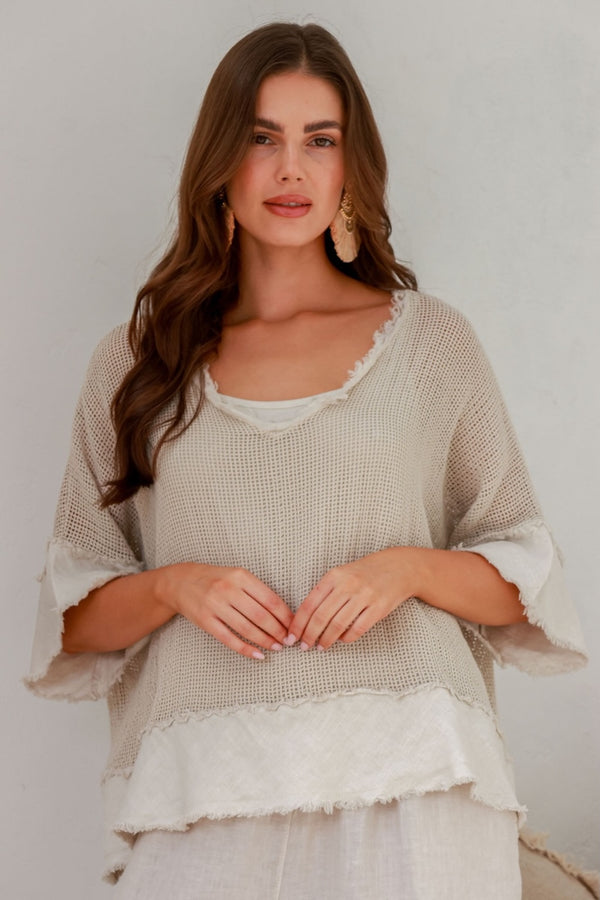 Carina Linen Top One Size -