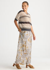 Stripe Lace Top - Graphite