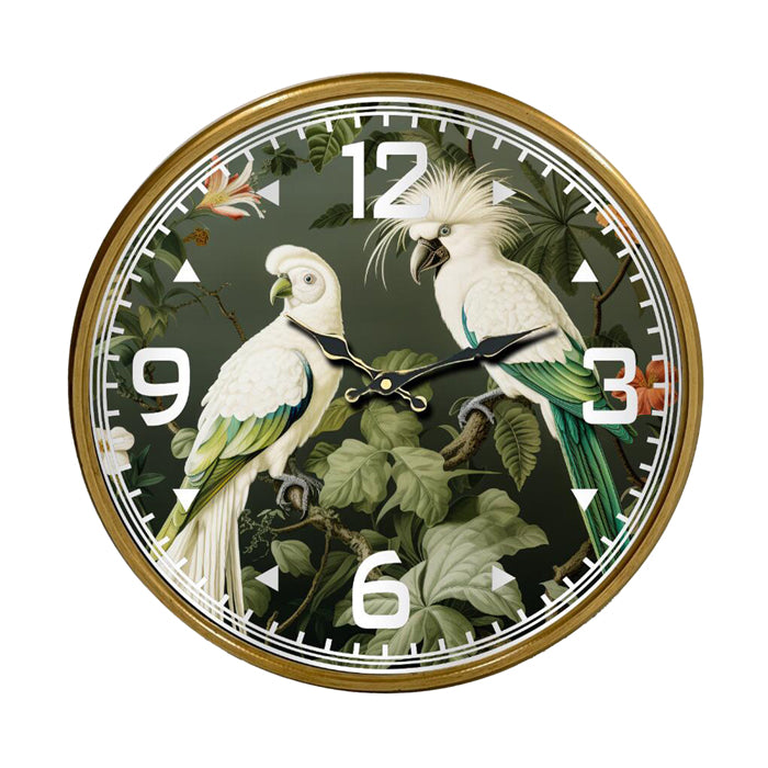 Usher Cockatoo Clock - Black/Gold