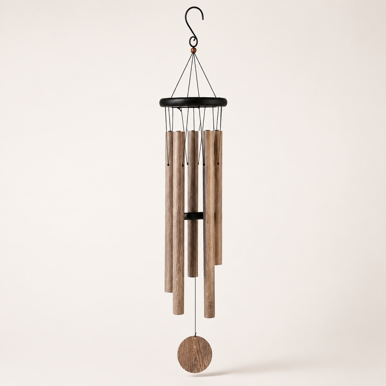 Windchime 5 Tube Wood Look - Natural