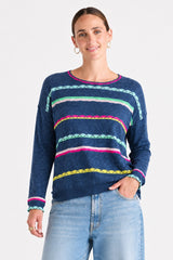 Lace Pop Knit - Denim