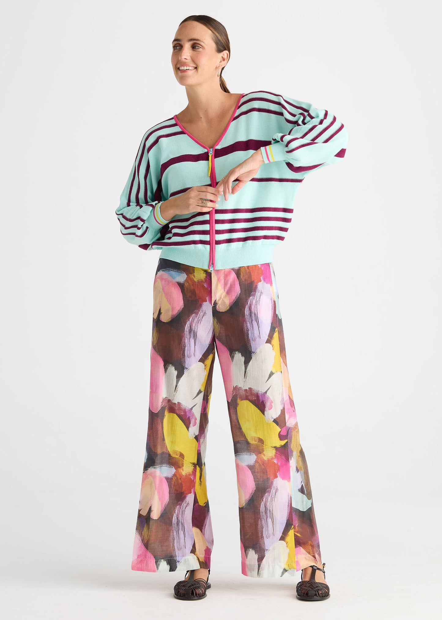 Statement Zip Cardi - Sea Breeze