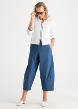 Pointelle Zip Cardi - White