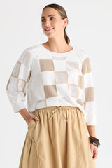 Patch Pointelle Top - White