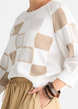 Patch Pointelle Top - White