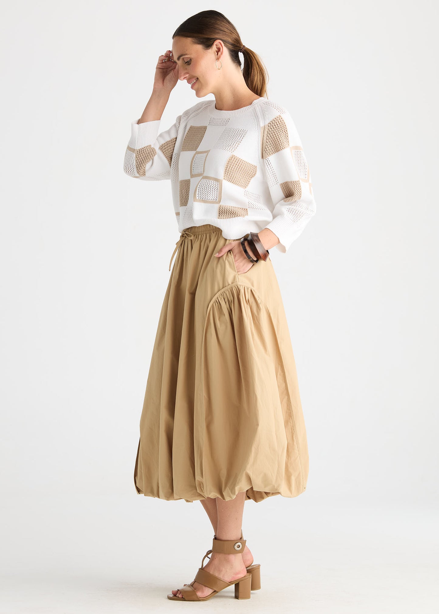 Patch Pointelle Top - White
