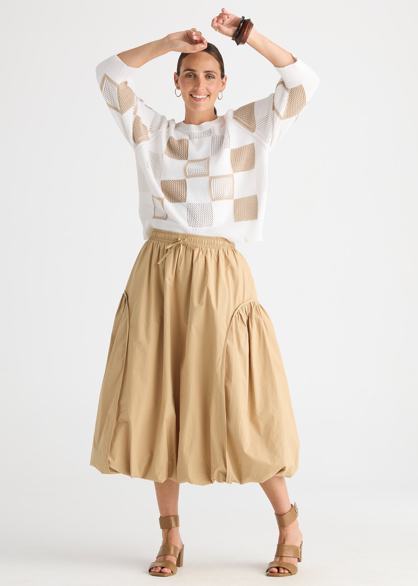 Patch Pointelle Top - White