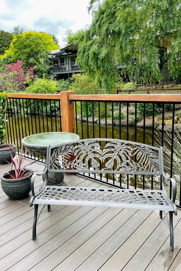 Cast Iron Bench - Palm Leaves