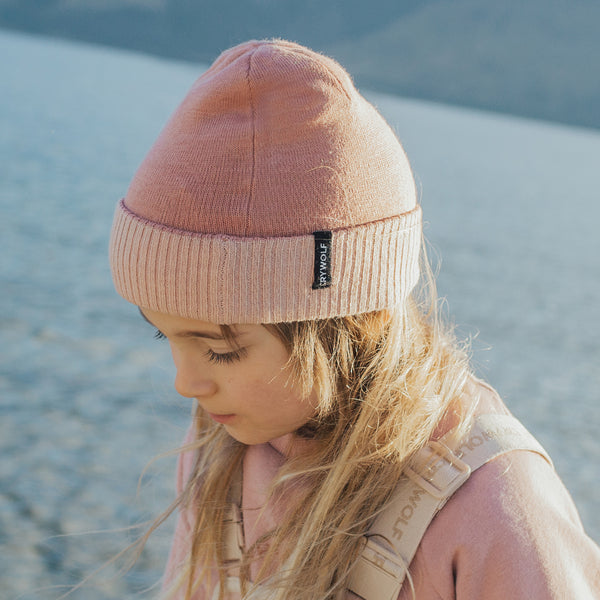 Reversible Beanie  - Rose/Dusty Pink
