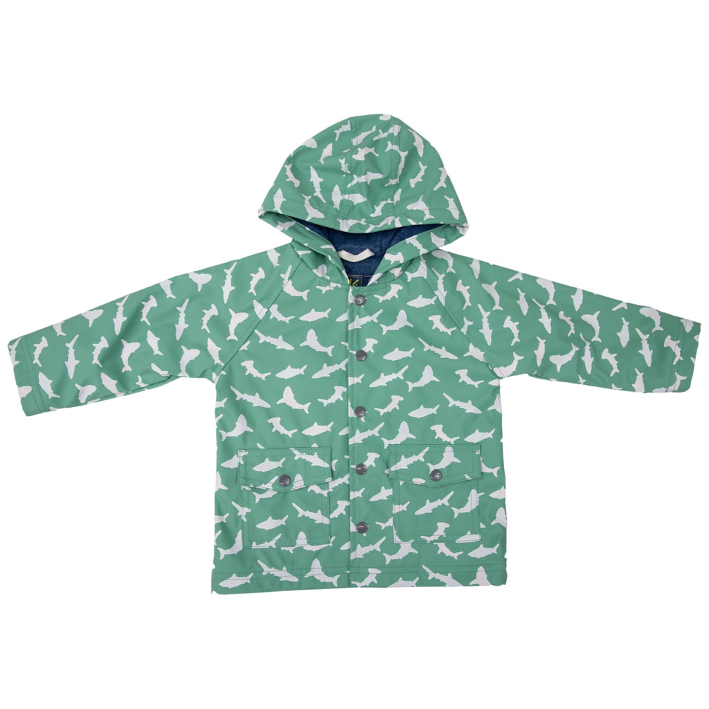 Shark Colour Change Raincoat - Green