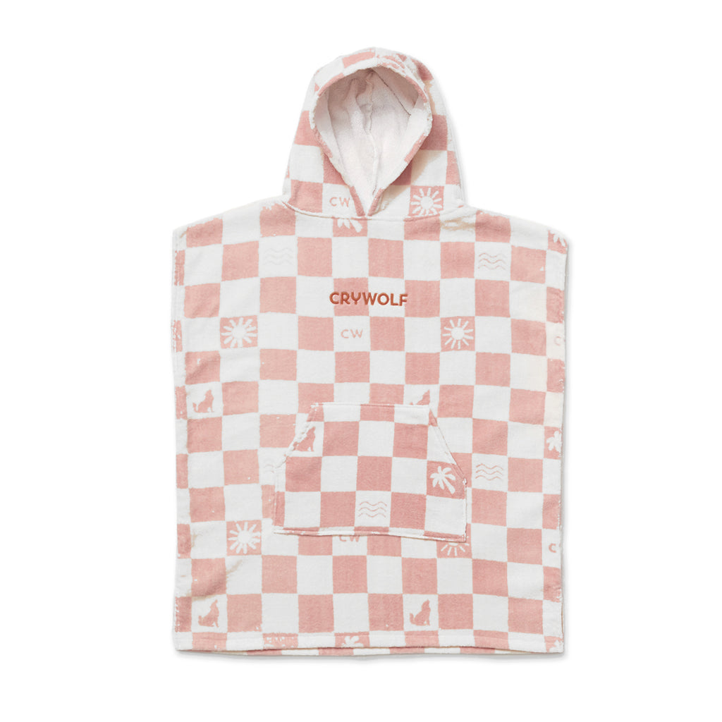 Hooded Towel - Checkered Blush
