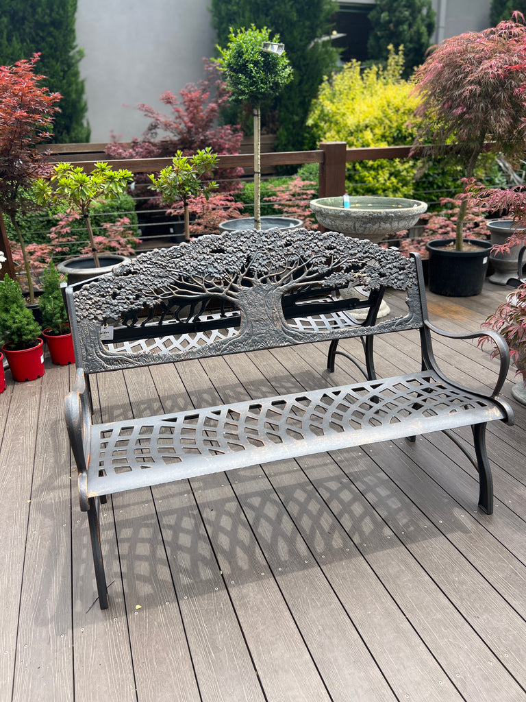 Cast Iron Bench Tree of Life Warran Glen Garden Centre Cafe