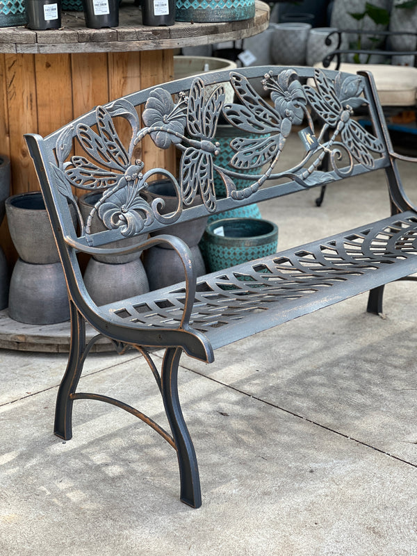 Cast Iron Bench - Dragonfly