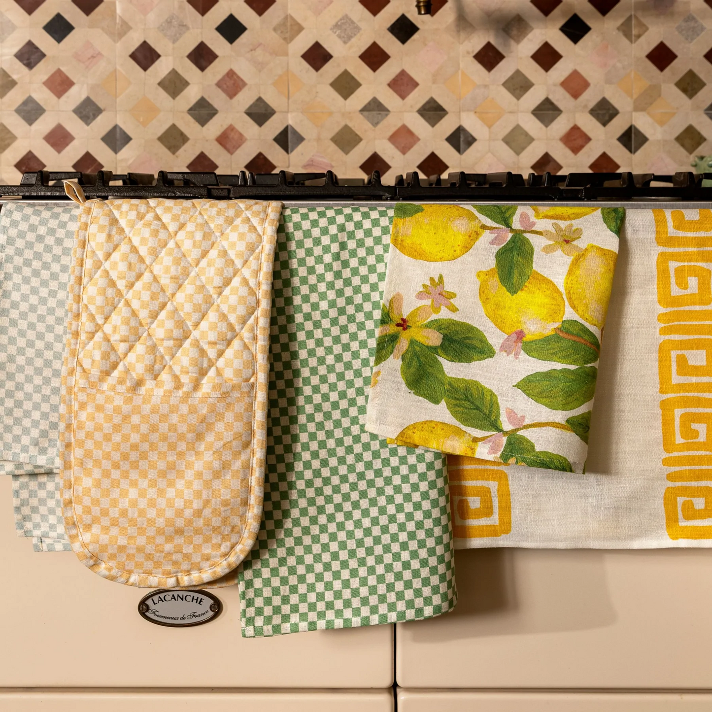 Tiny Checkers Powder Blue - Teatowel