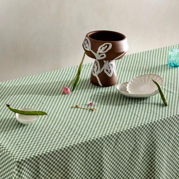 Tiny Checkers Sage - Tablecloth 250x145cm