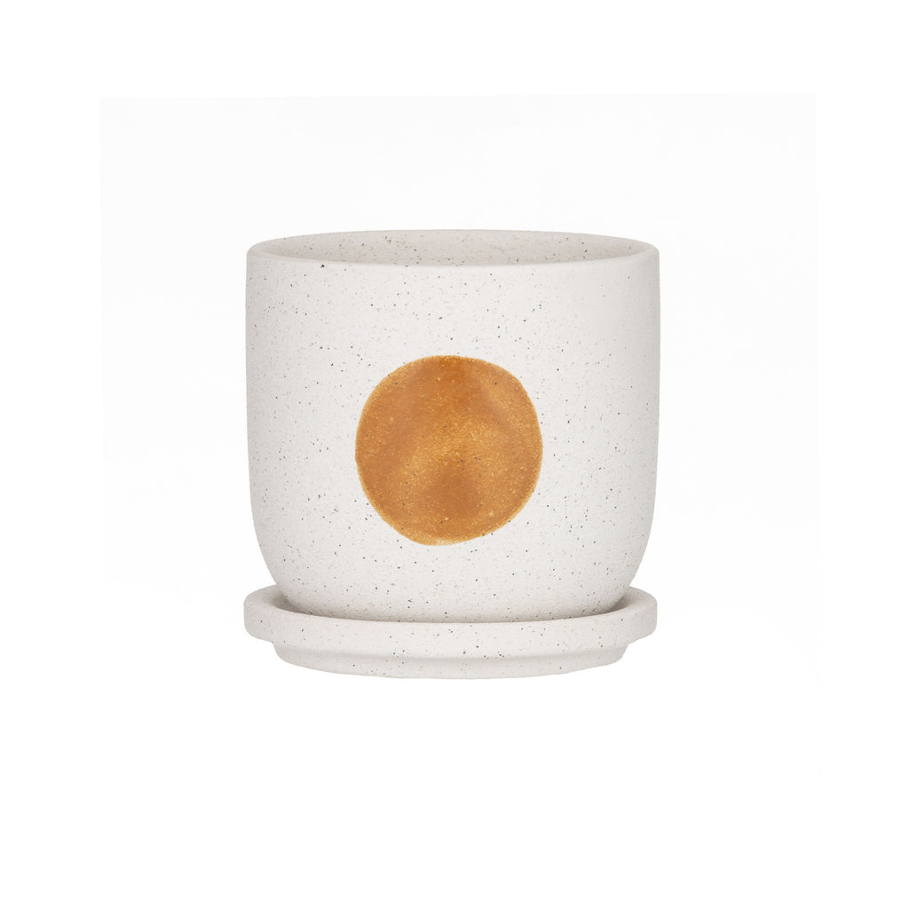 Rocio Pot - Orange & White 12cm
