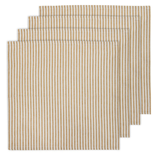Pinstripe Napkin 4Pk - Toffee