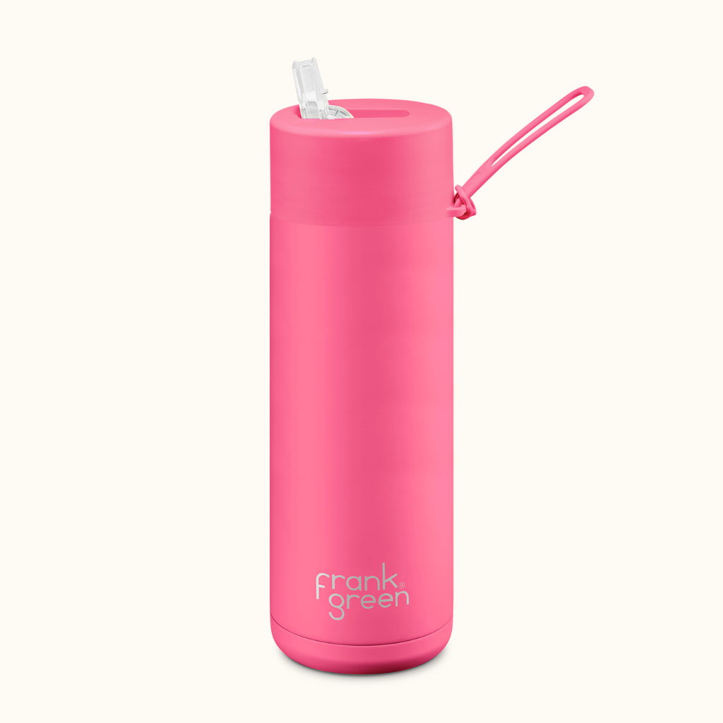 Ceramic Reusable Bottle - Neon Pink 20oz