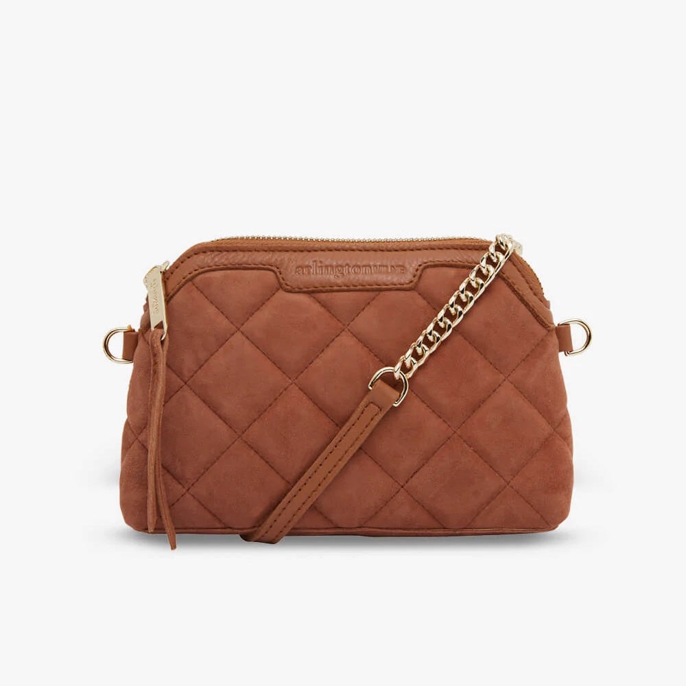 Mini Abigail Bag - Quilted Gingerbread Suede