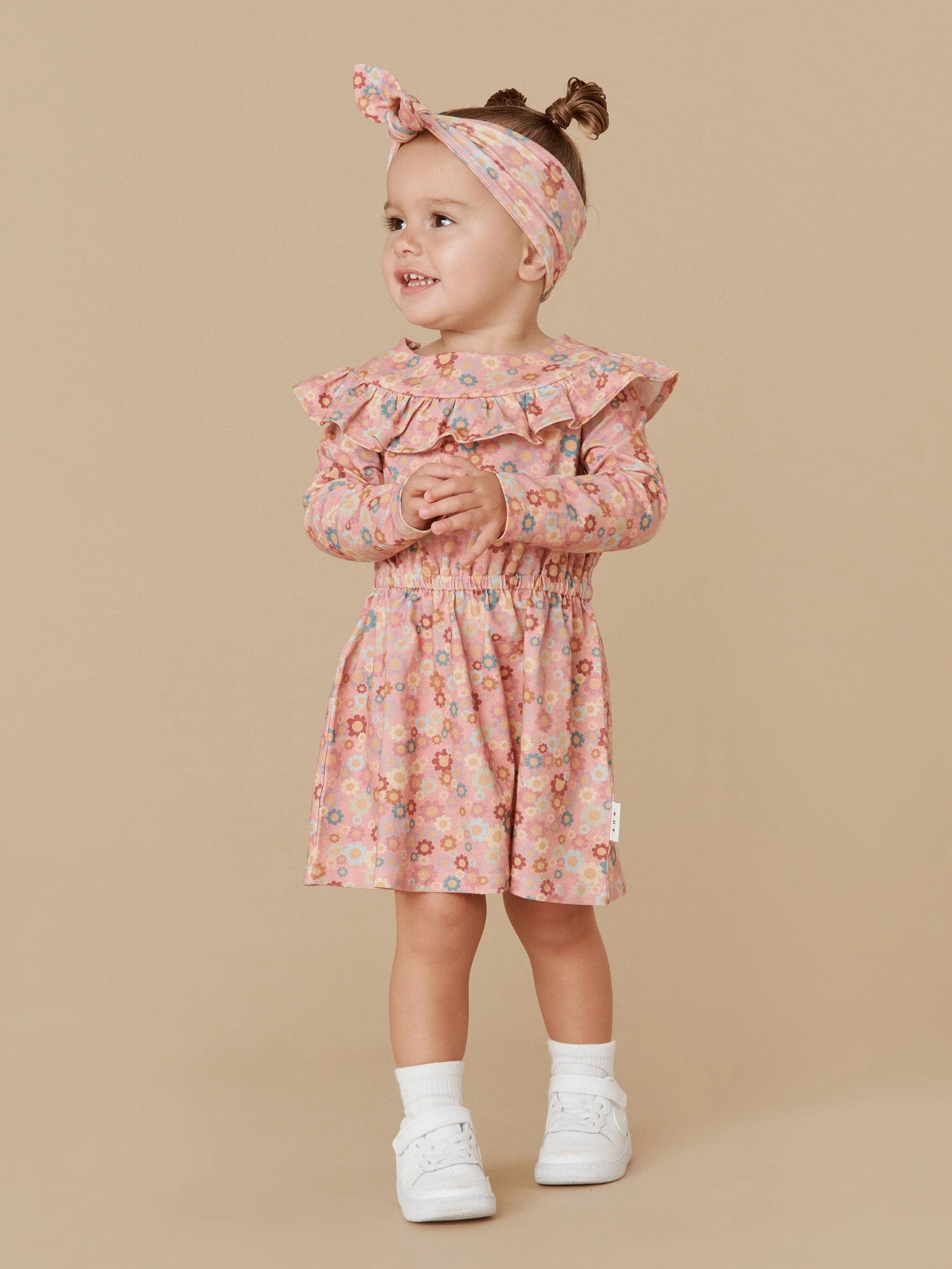 Rainbow Flower Bear Frill Dress -