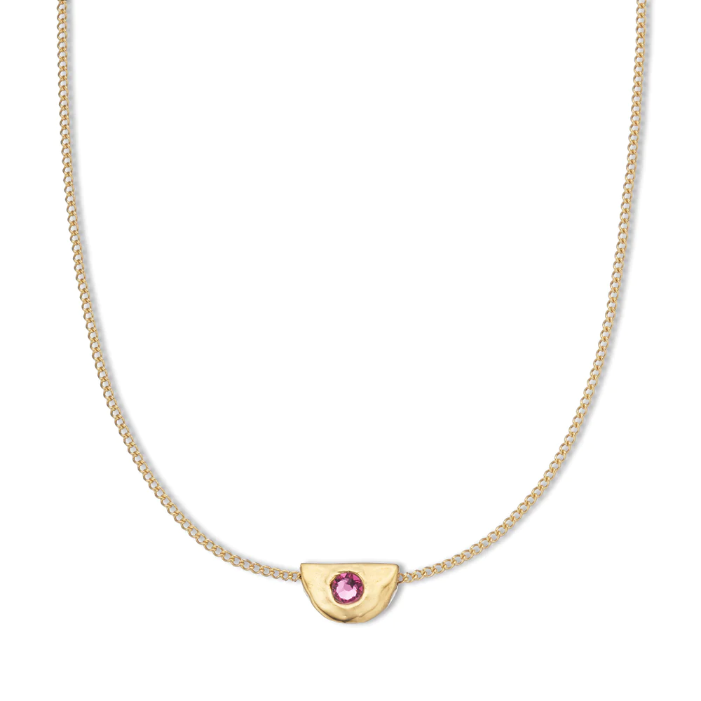 Birthstone Necklace - October Pink Tourmaline