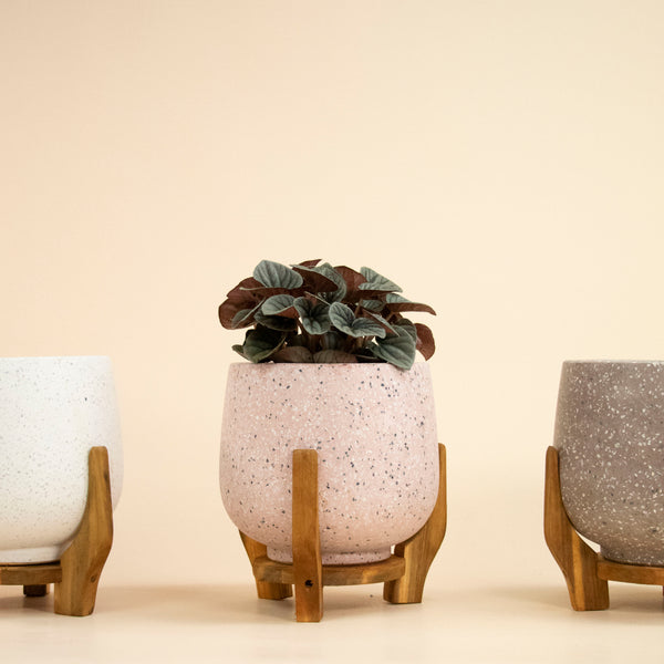 19cm Oscar Drum With Stand - Clay Terrazzo