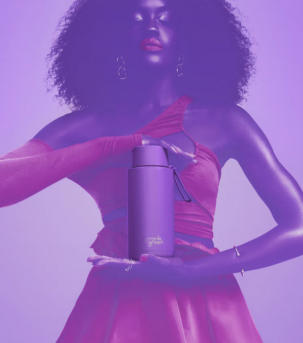 Ceramic Reusable Bottle - Cosmic Purple 34oz