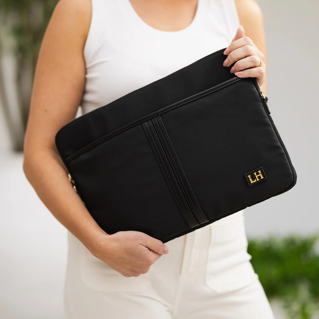 Lina Nylon Laptop Case - Black