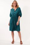 Botanical Tie Dress - Teal - One Size