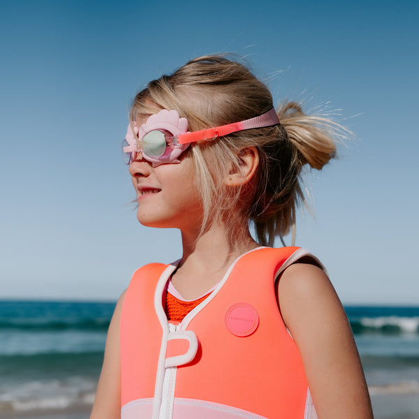 Mini Swim Goggles - Melody The Mermaid Neon